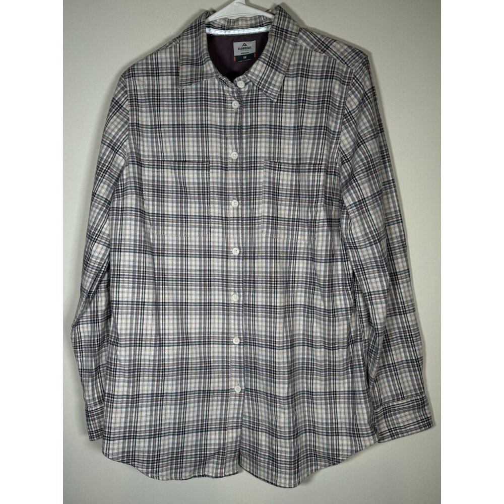 RIDGECUT Toughwear Plaid Flannel Button-Up Shirt Blue Purple Gorpcore Medium‎